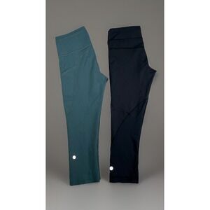 Lot of 2 Lululemon Running Leggings High Rise Crop 19" Athletic Jogging Gym EUC